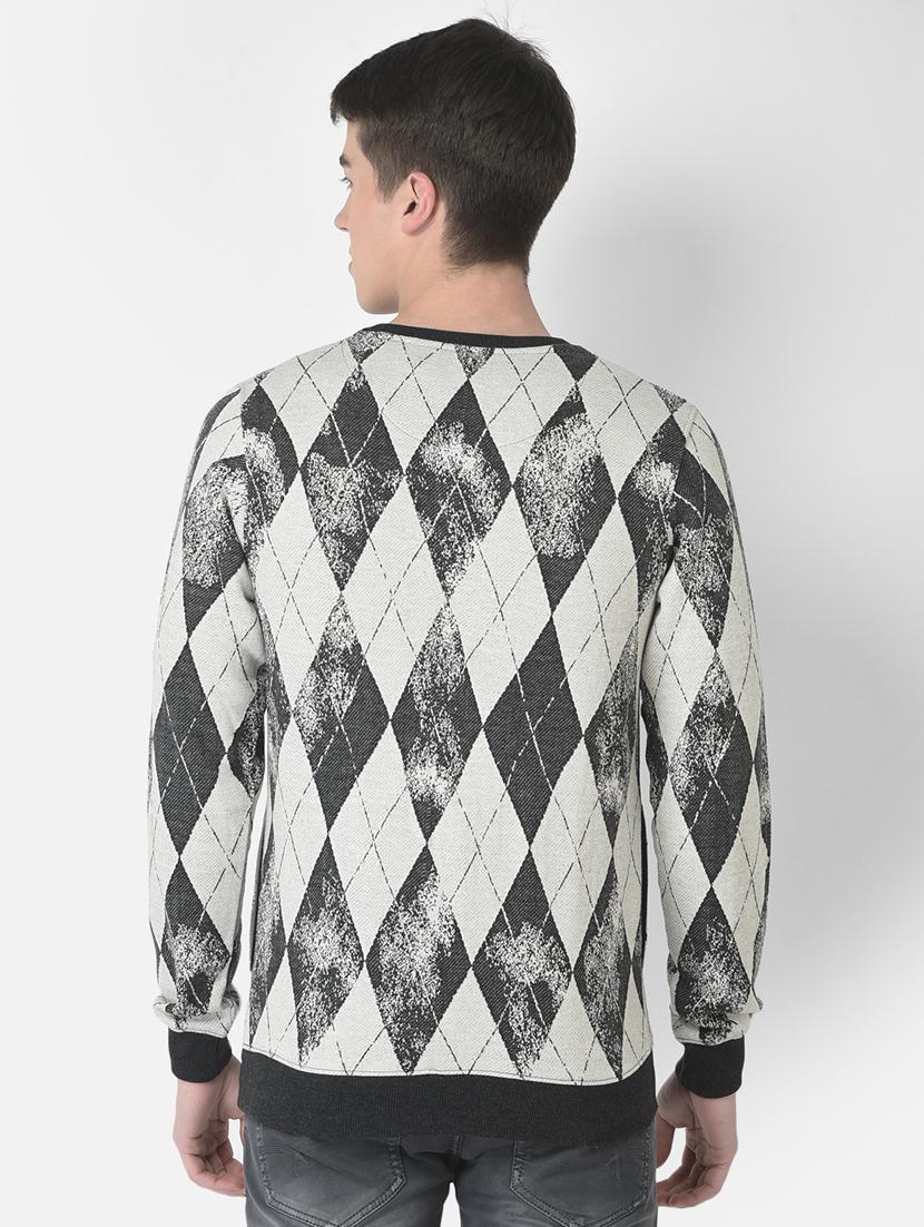 men grey printed cotton blend regular sweatshirt - 20298501 - Standard Image - 3