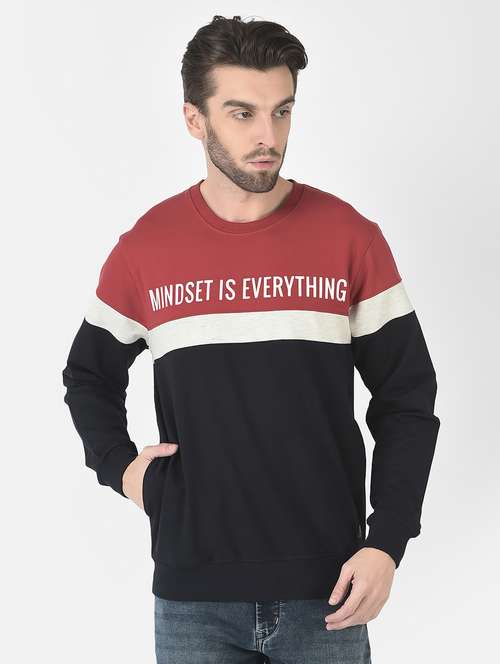 men color block cotton blend regular fit sweatshirt - 20298505 - Standard Image - 0