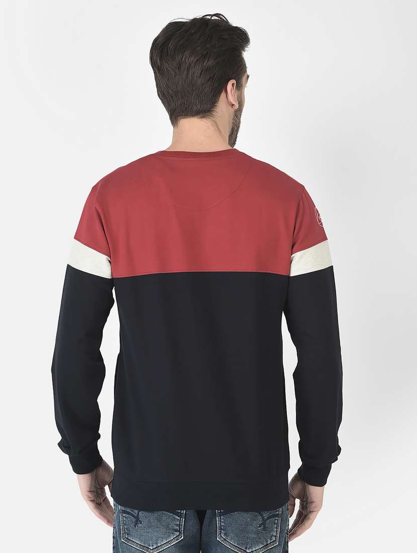 men color block cotton blend regular fit sweatshirt - 20298505 - Standard Image - 3