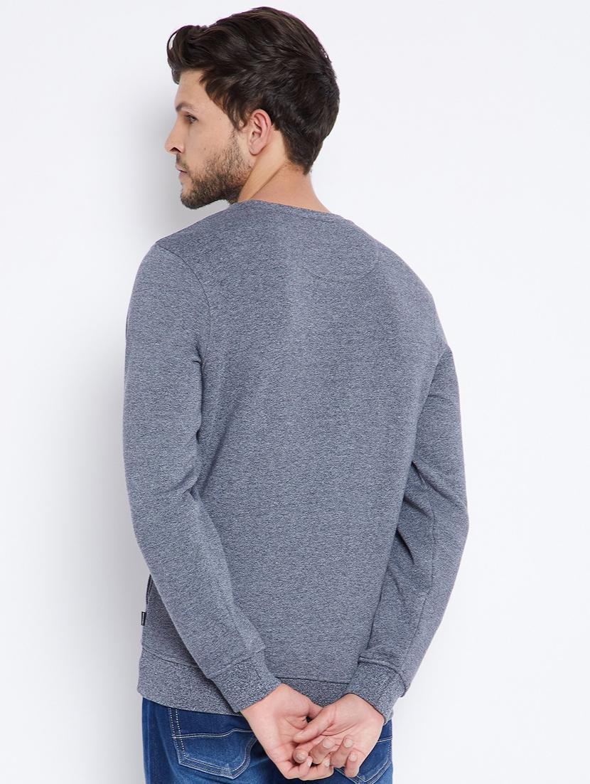 men blue cotton blend regular sweatshirt - 20298506 - Standard Image - 3