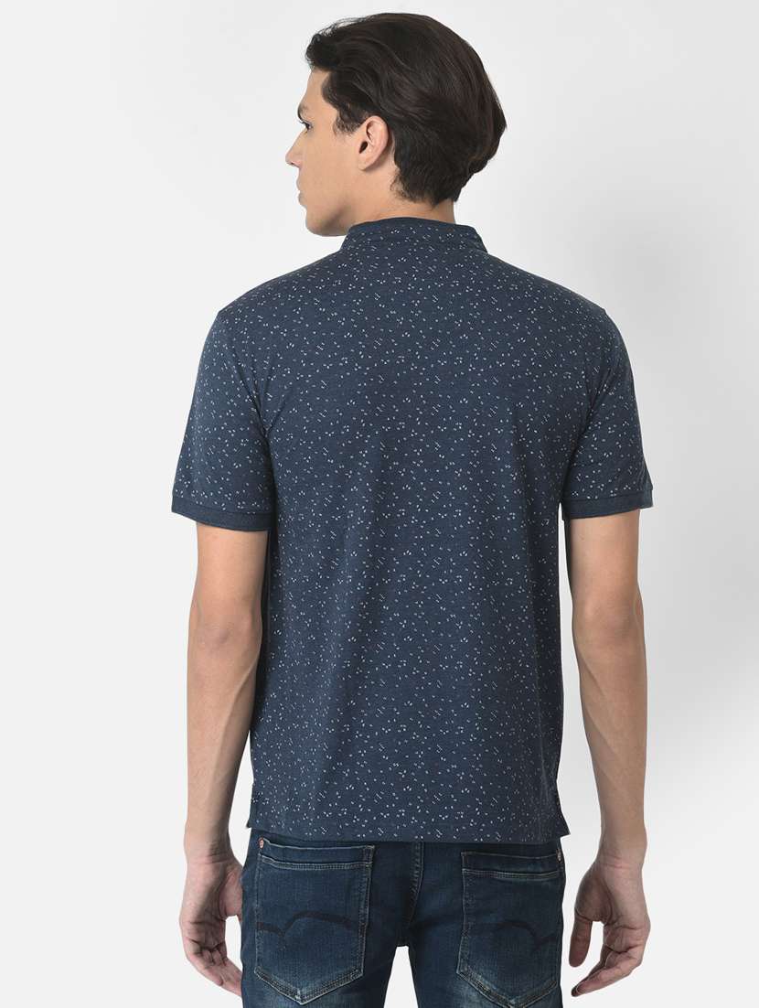 men dark blue polyester regular t-shirt - 20298560 -  Standard Image - 3