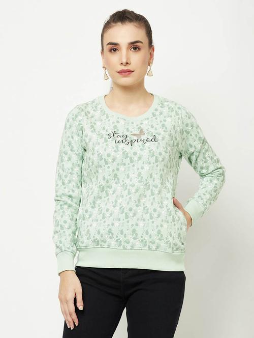 women printed cotton blend regular sweatshirt - 20298744 - Standard Image - 0