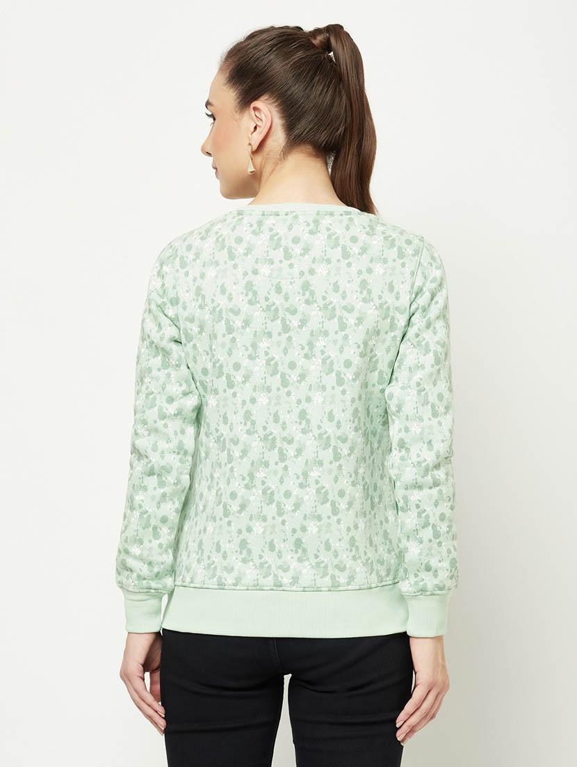 women printed cotton blend regular sweatshirt - 20298744 - Standard Image - 3