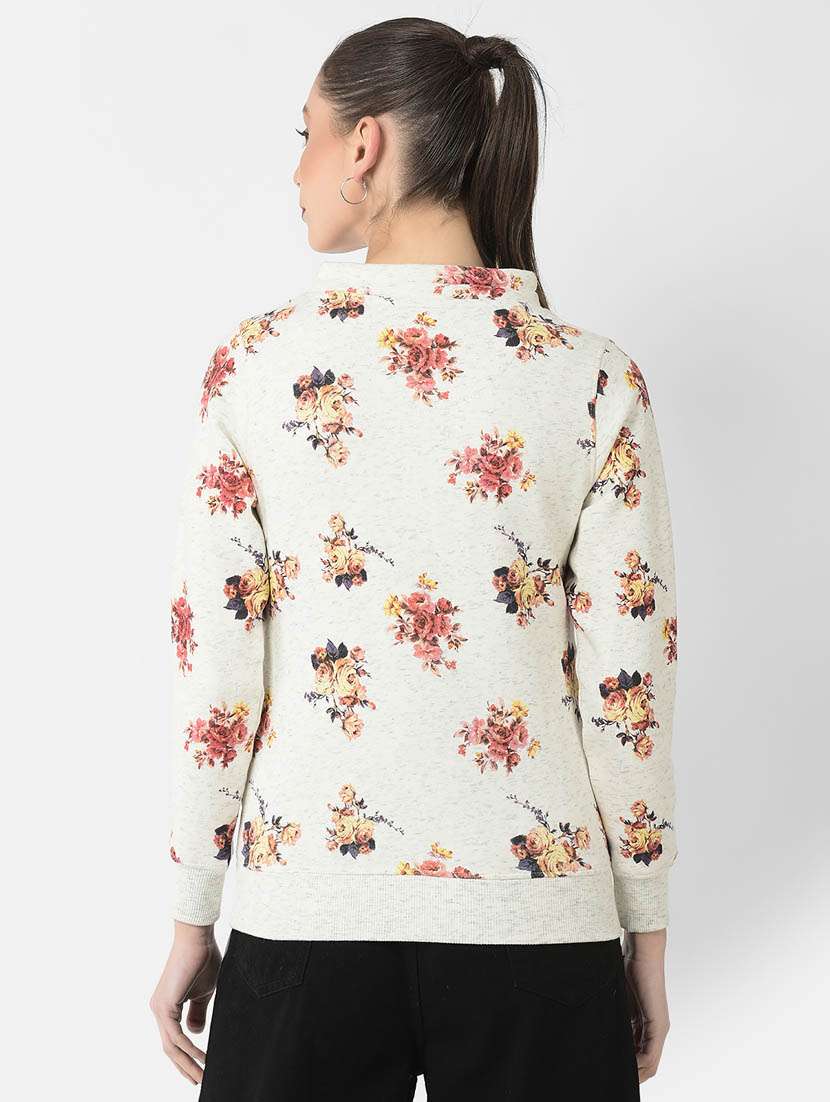 women multi color floral printed cotton blend regular sweatshirt - 20298754 -  Standard Image - 3