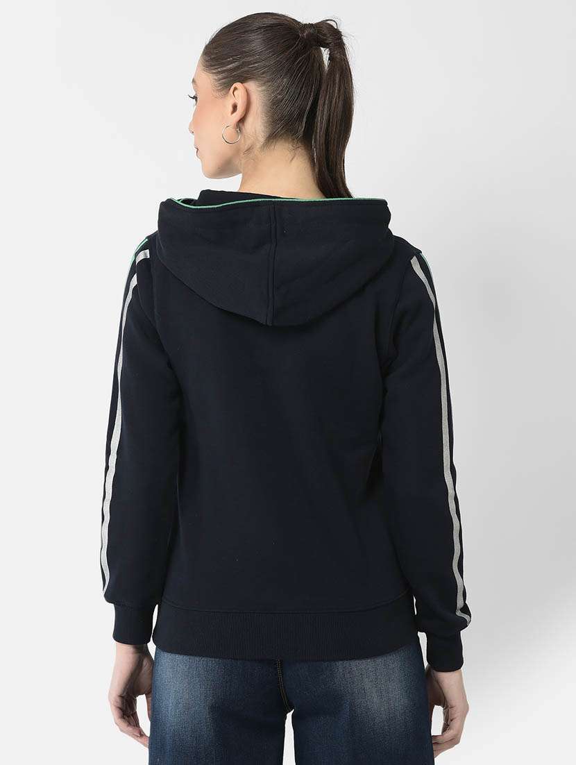 women black hooded typography print regular sweatshirt - 20298781 -  Standard Image - 3