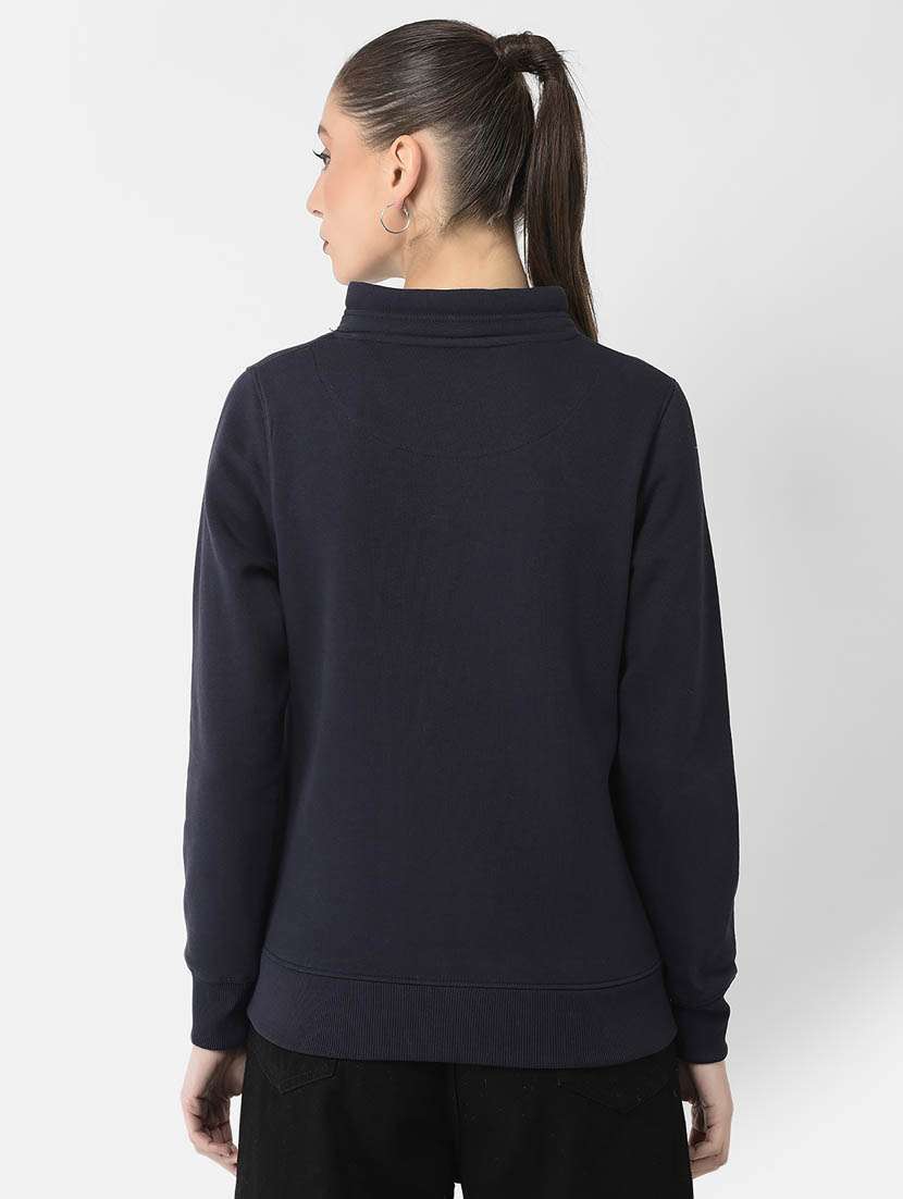 women self design black cotton blend regular sweatshirt - 20298791 -  Standard Image - 3