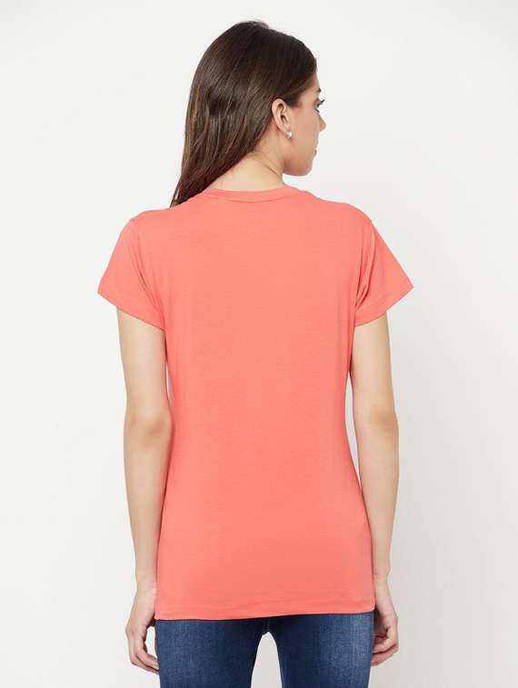 coral typography regular t-shirt - 20298846 -  Standard Image - 3