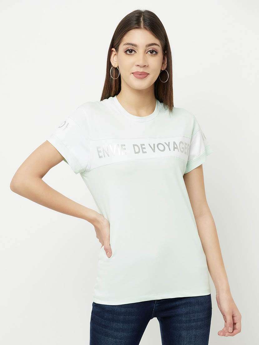 green typography regular t-shirt