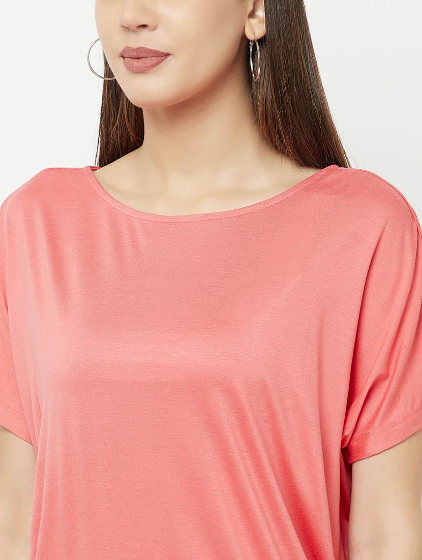 coral solid regular t-shirt - 20298859 - Standard Image - 5