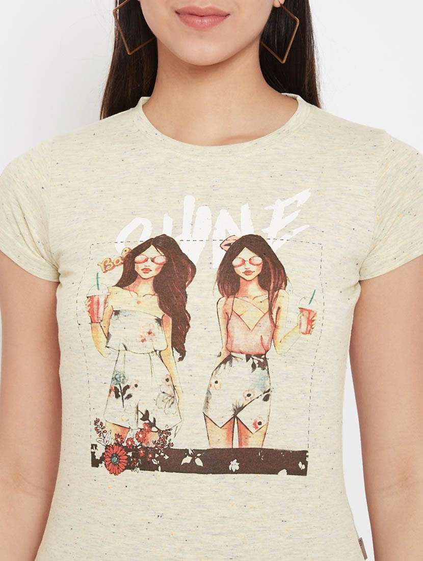 beige graphic regular t-shirt - 20298865 -  Standard Image - 5