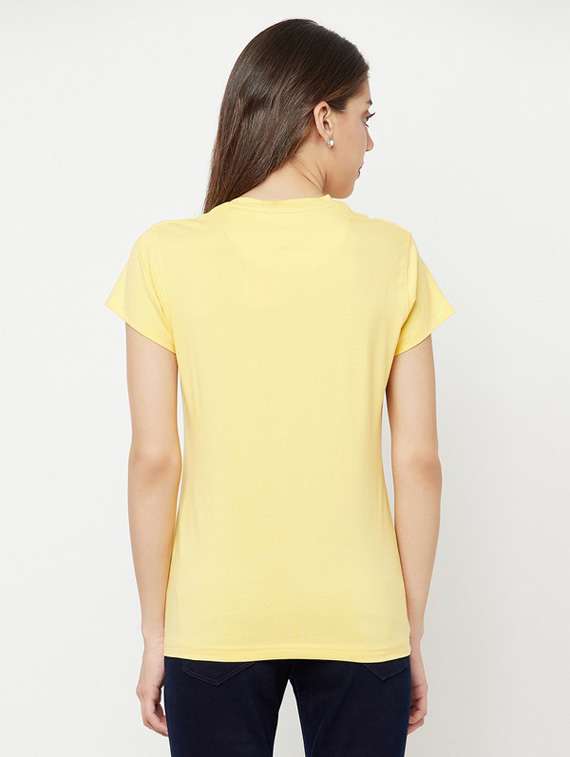 yellow typography regular t-shirt - 20298866 -  Standard Image - 3
