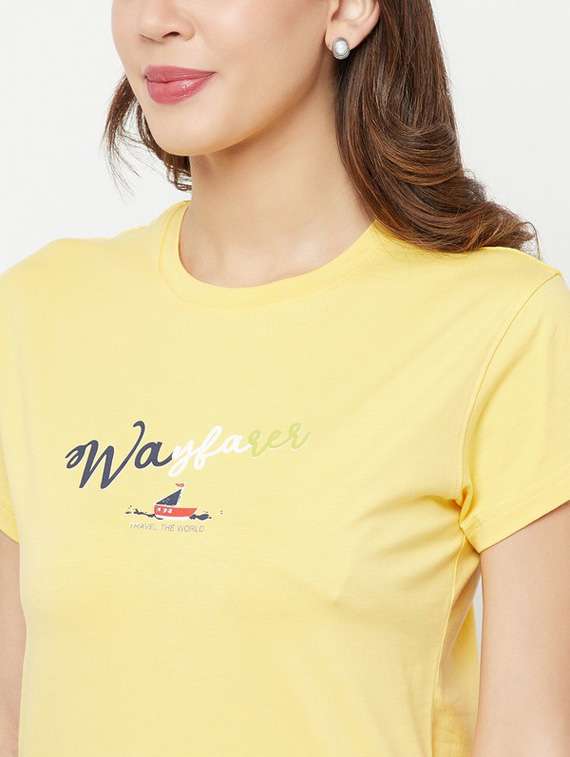 yellow typography regular t-shirt - 20298866 -  Standard Image - 5
