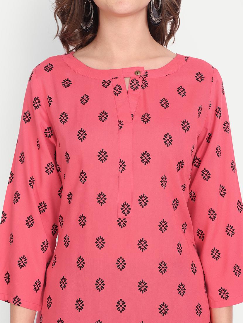 peach colored straight kurta - 20298883 - Standard Image - 5