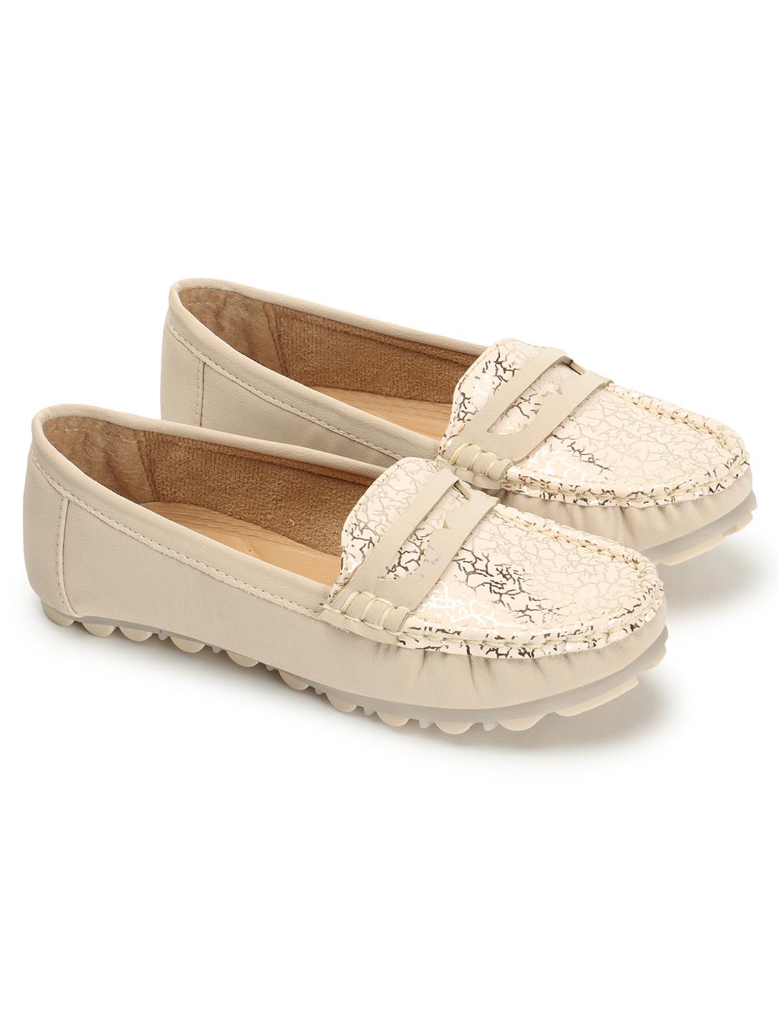 beige synthetic slip on loafers - 20298973 - Zoom Image - 0