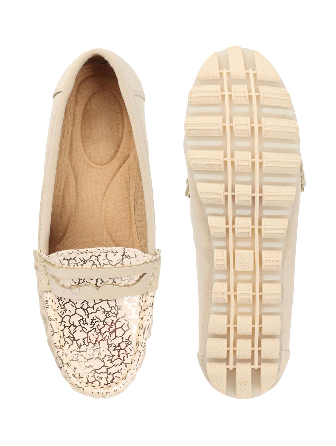 beige synthetic slip on loafers - 20298973 - Standard Image - 3