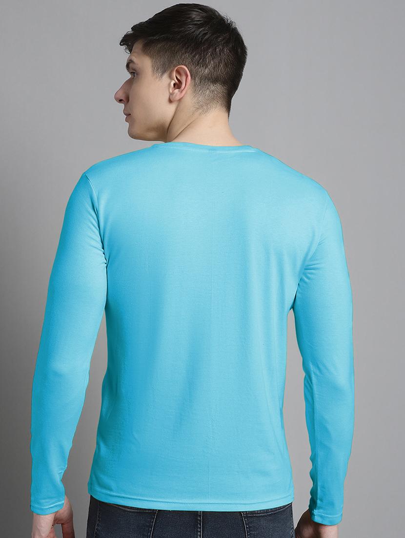 light blue cotton chest print tshirt - 20299084 - Standard Image - 3