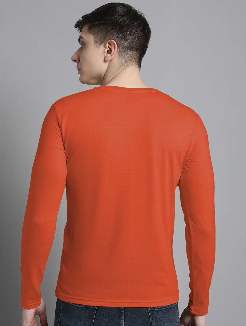 orange cotton chest print tshirt - 20299098 - Standard Image - 3