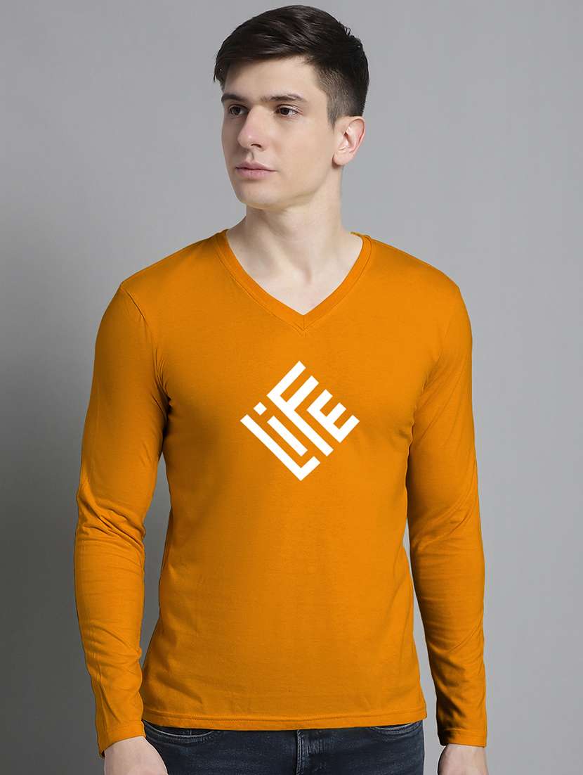 men chest print long sleeve t-shirt