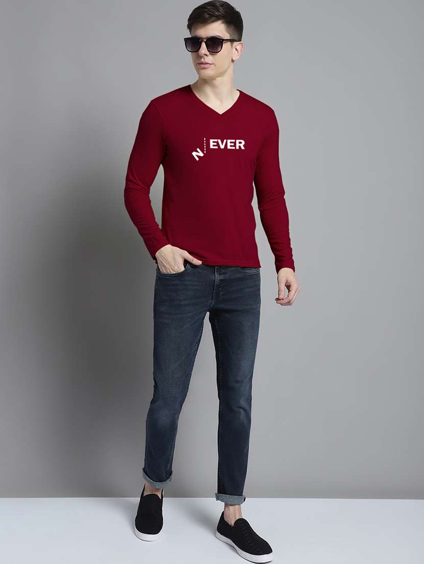 men maroon cotton chest print t-shirt - 20299122 -  Standard Image - 3