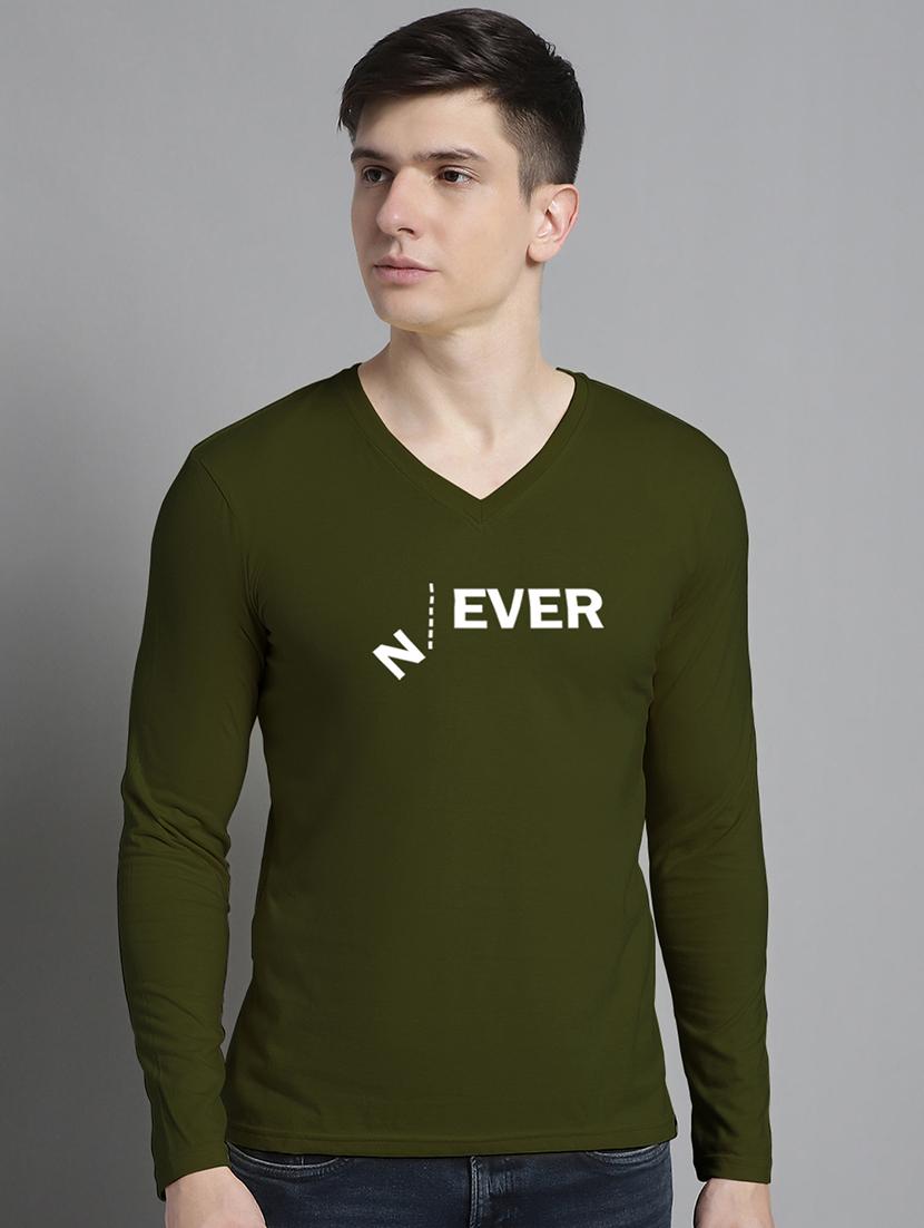 olive cotton chest print tshirt - 20299125 - Zoom Image - 0