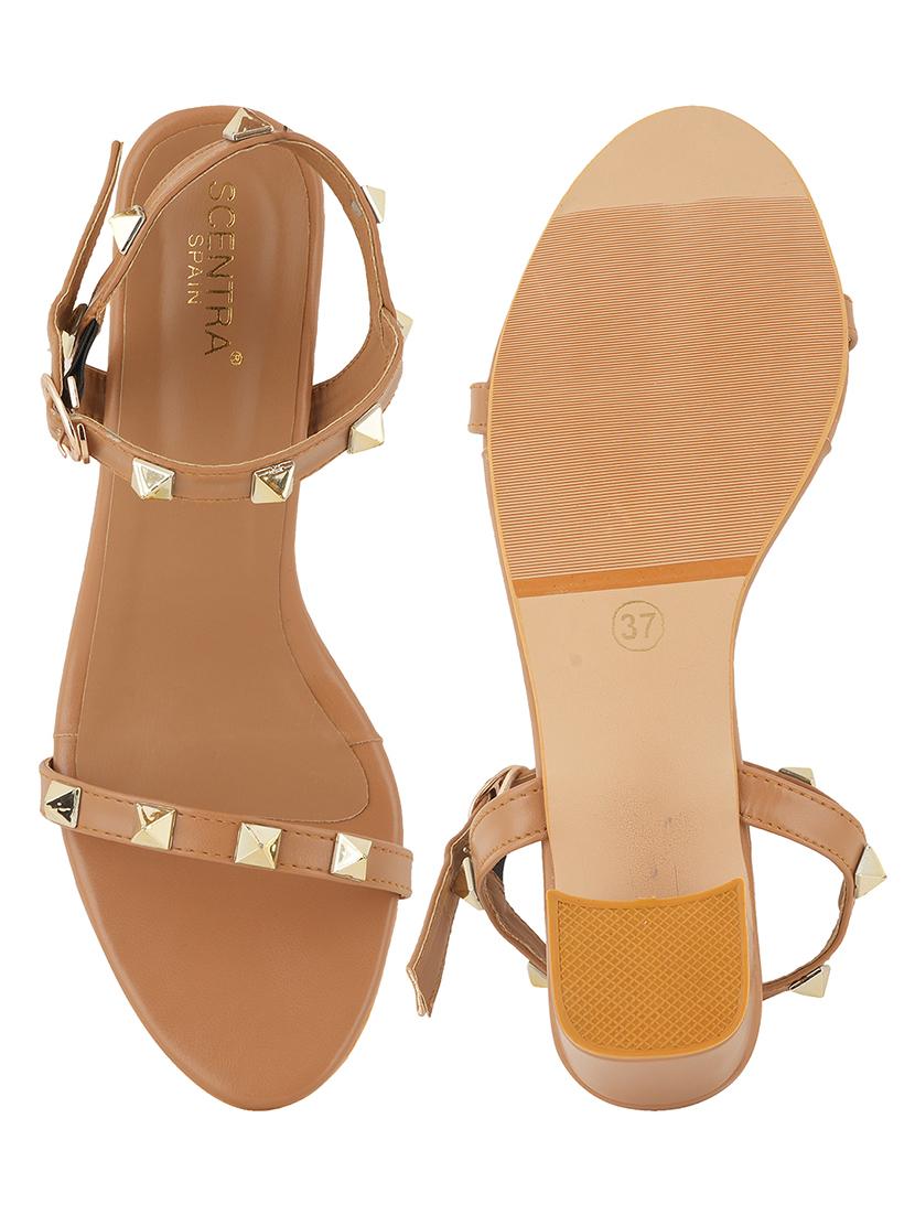 tan back strap block heel sandal - 20299162 - Standard Image - 3
