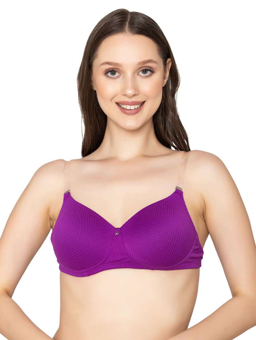 purple polyamide regular bra - 20299198 - Zoom Image - 0