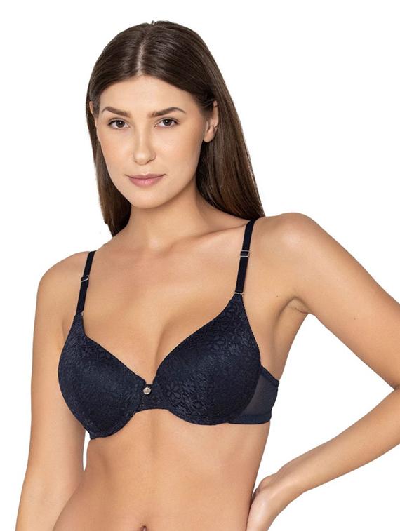 navy blue polyamide push up bra - 20299251 -  Zoom Image - 0