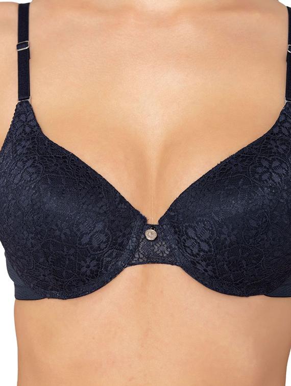 navy blue polyamide push up bra - 20299251 - Standard Image - 3