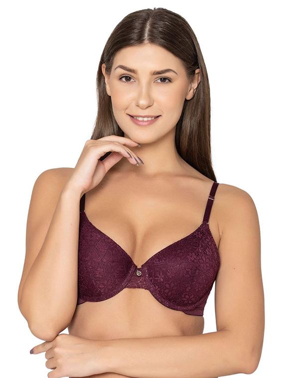 burgundy polyamide push up bra - 20299252 -  Zoom Image - 0