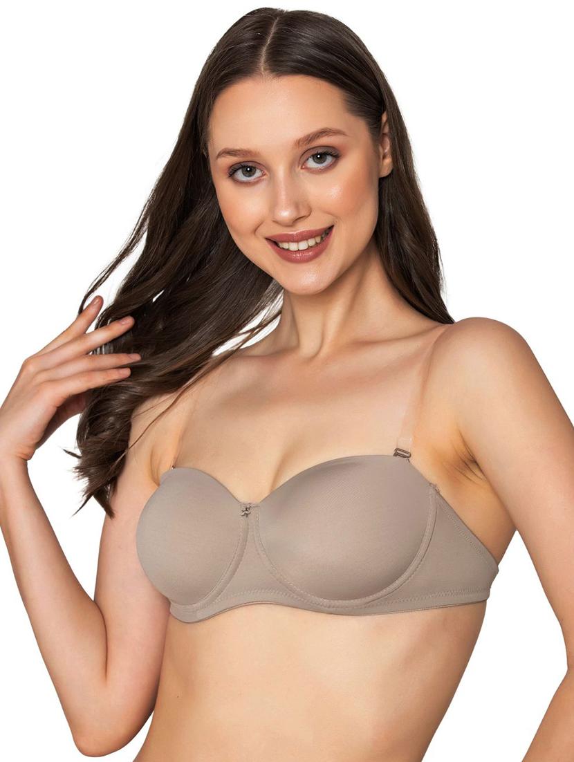 grey polyamide balconette bra - 20299255 -  Zoom Image - 0