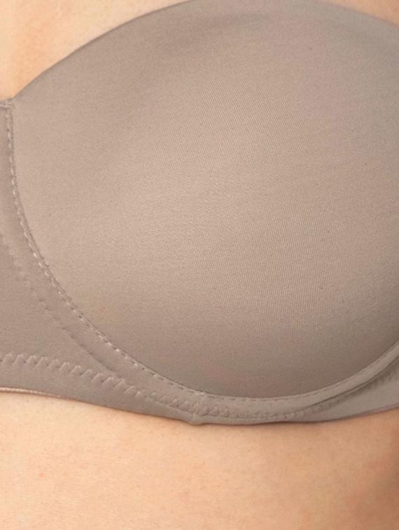 grey polyamide balconette bra - 20299255 - Standard Image - 3