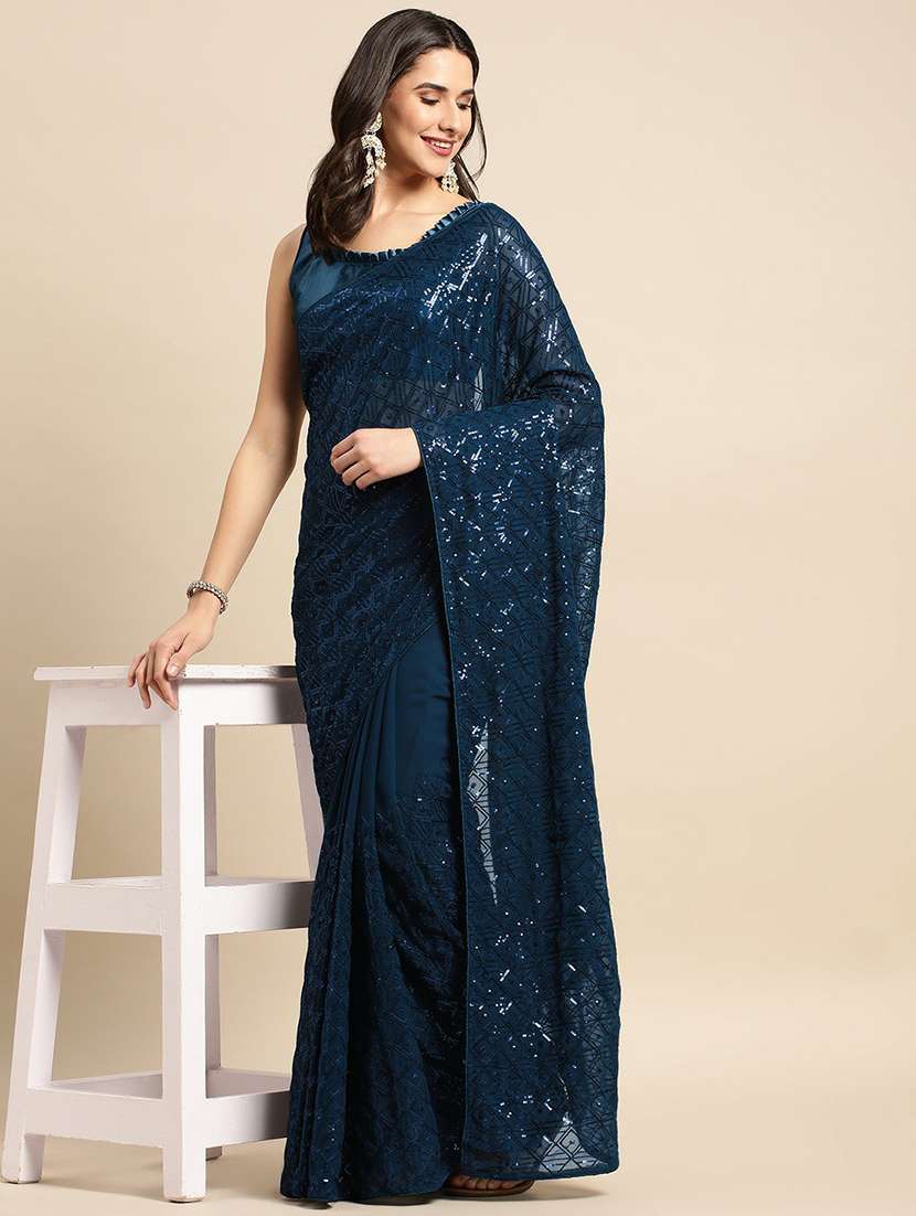 women's embellished saree with blouse