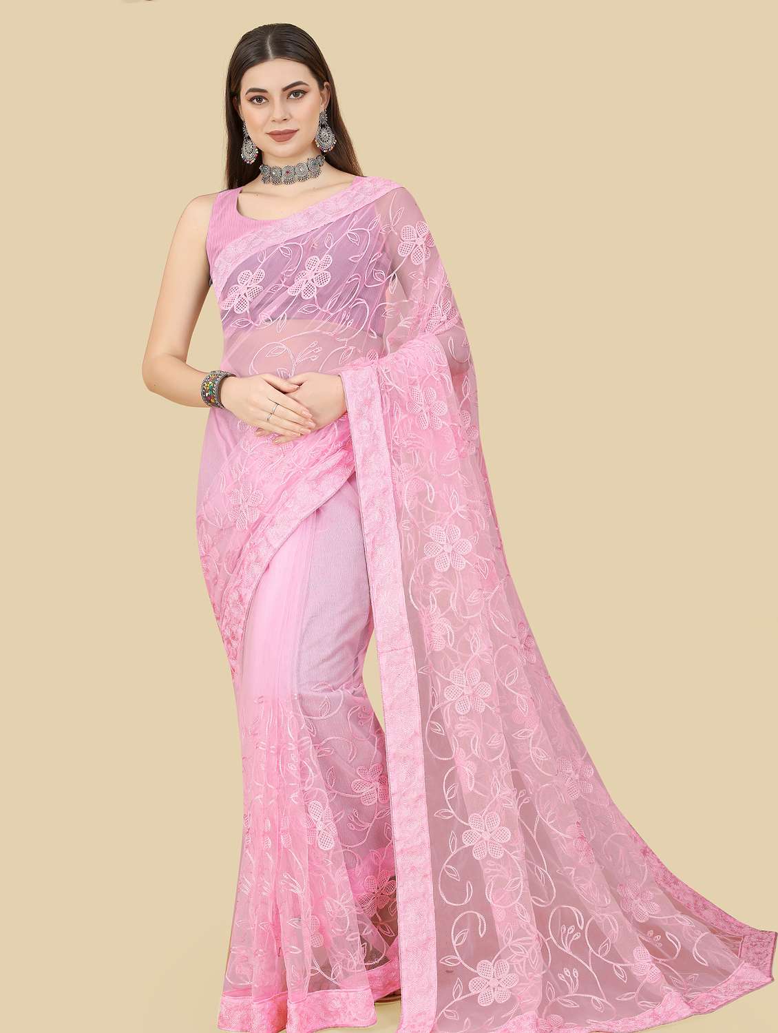 women's embroidered saree