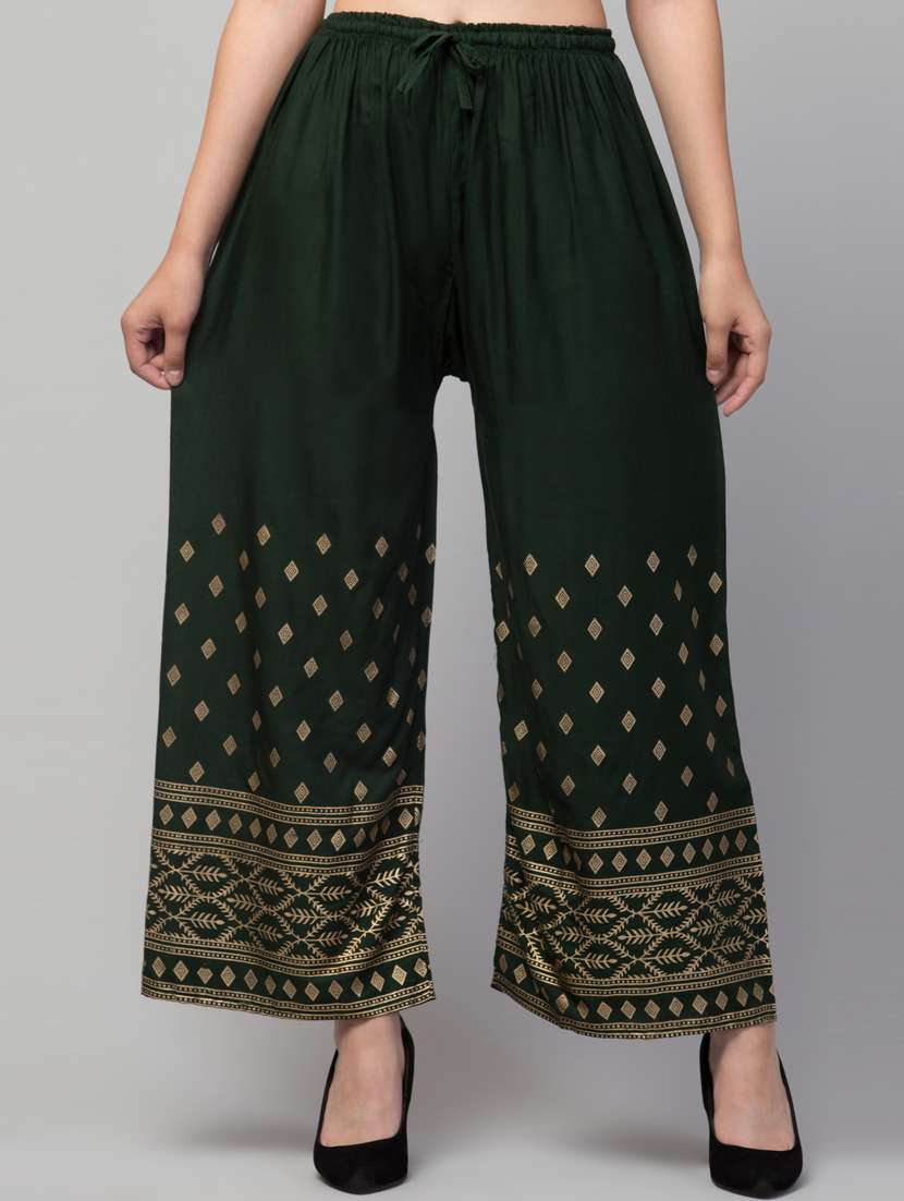 women block print viscose palazzo - 20300604 - Zoom Image - 0