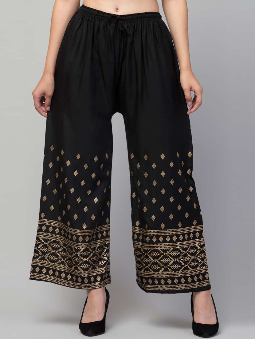 women block print viscose palazzo - 20300608 - Zoom Image - 0