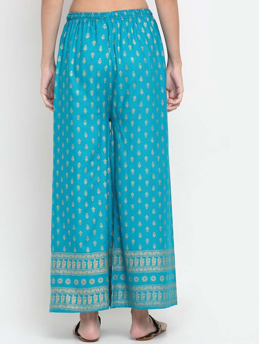 pack of 2 multi colored block print straight palazzo - 20300612 -  Standard Image - 8