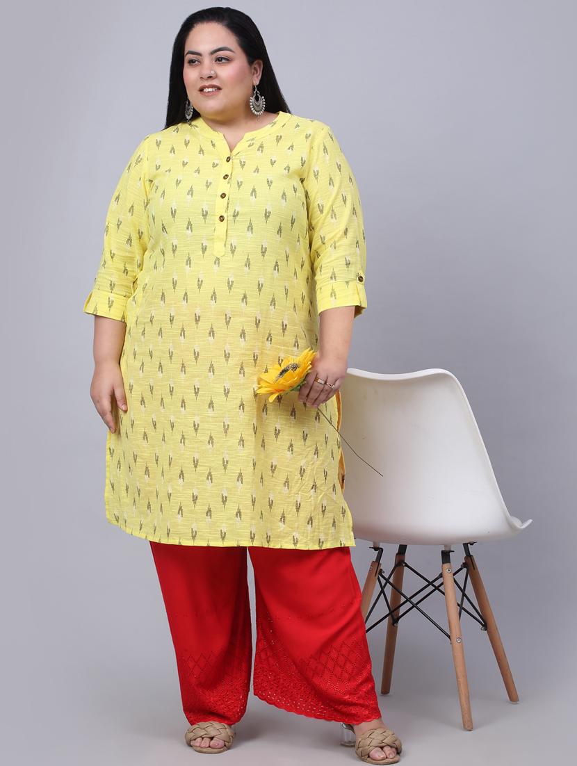 red solid with work palazzo - 20300638 - Standard Image - 8