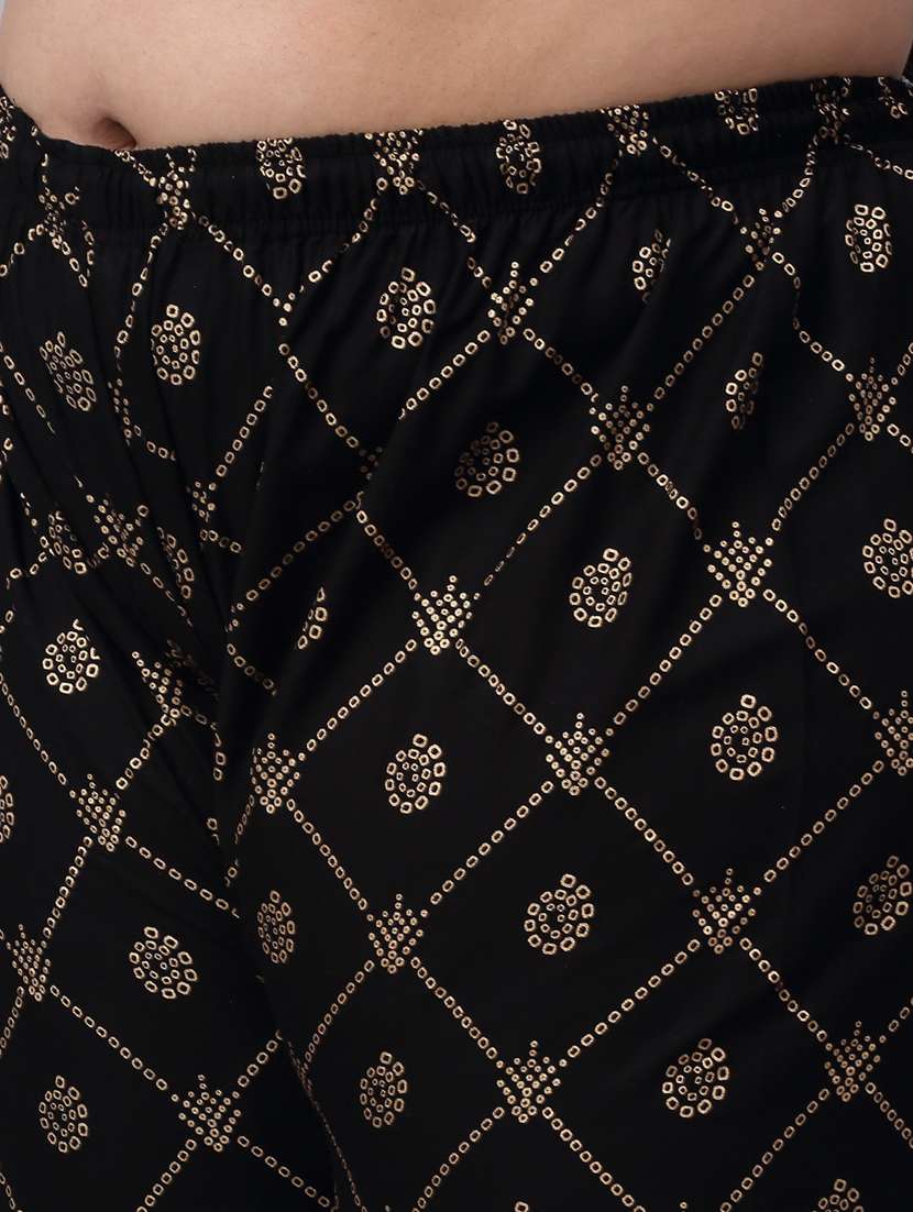 black printed palazzo - 20300649 -  Standard Image - 5