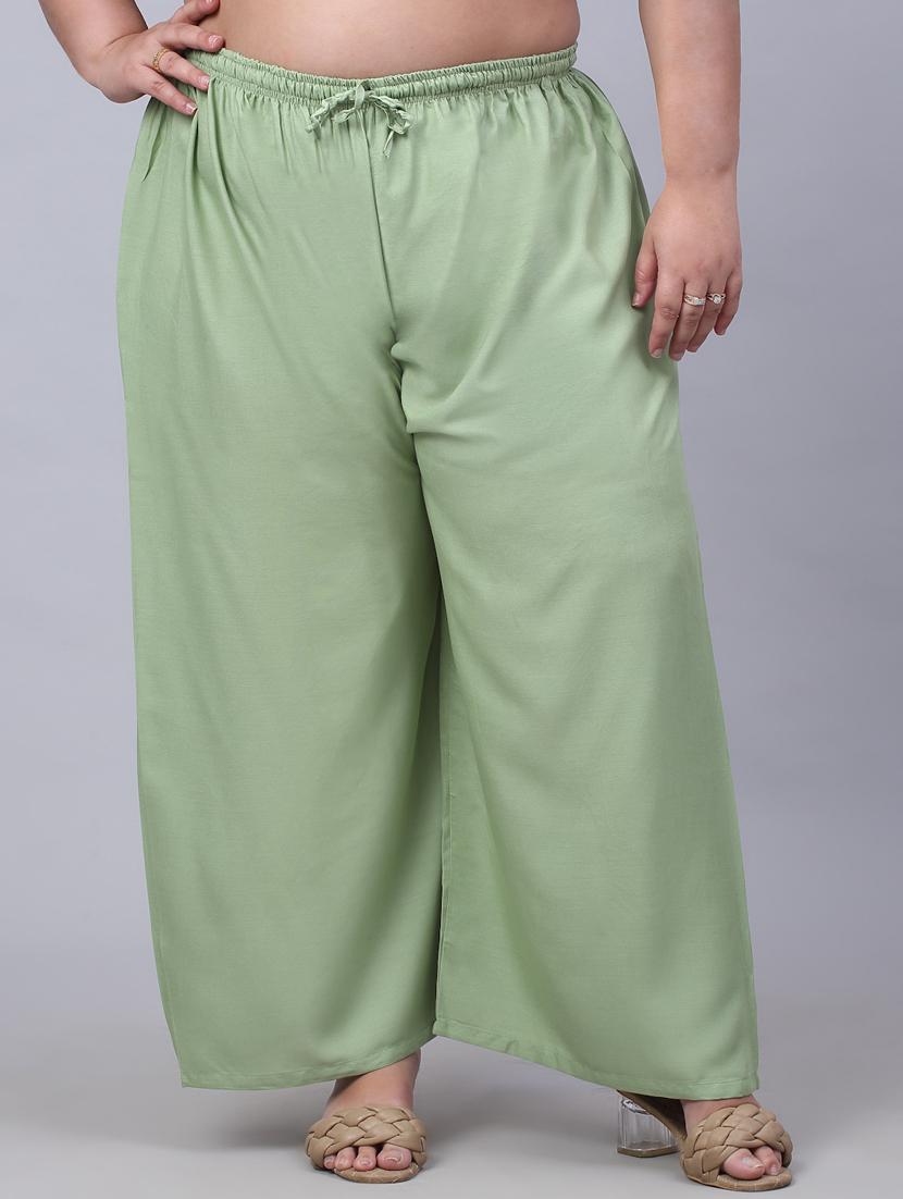 women mid rise solid flared palazzo - 20300669 -  Zoom Image - 0