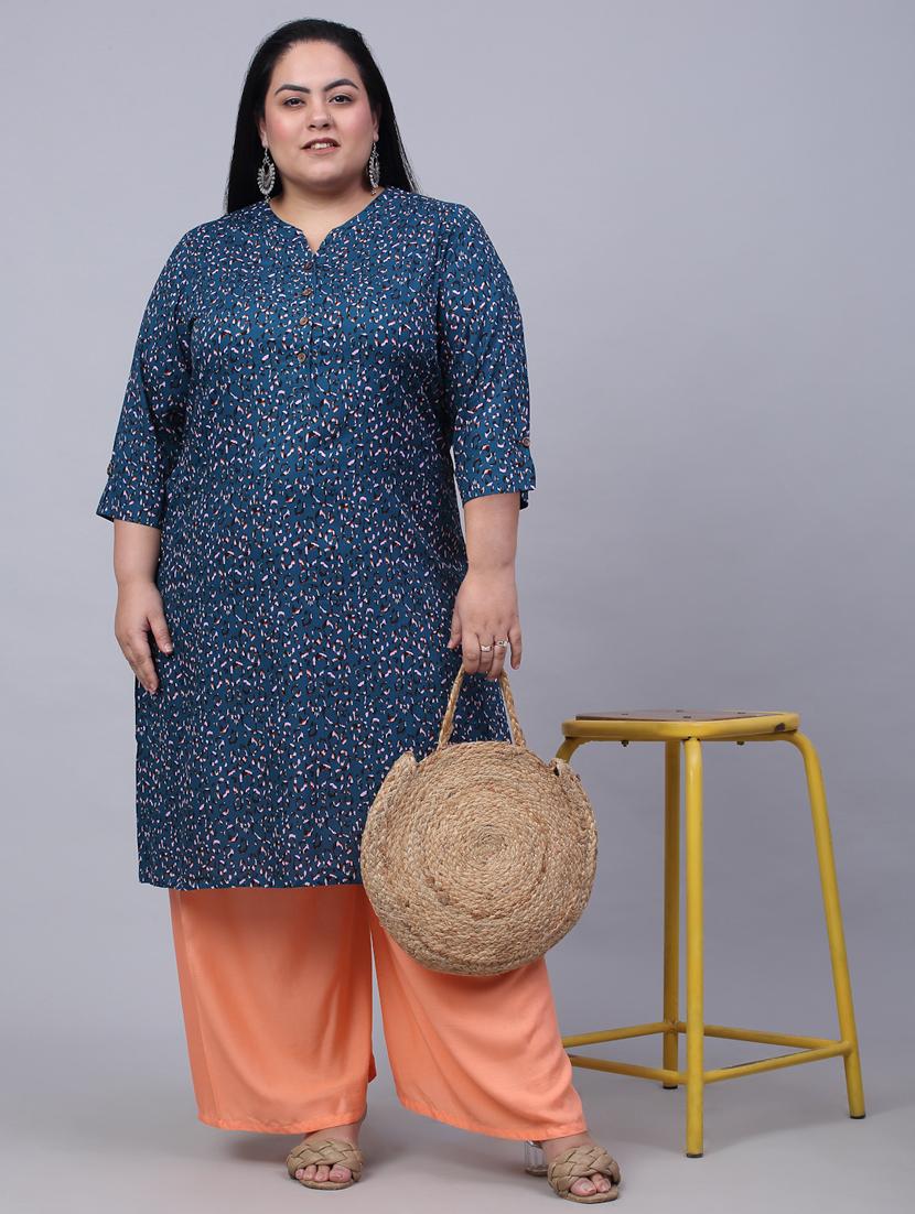 peach solid palazzo - 20300671 - Standard Image - 3