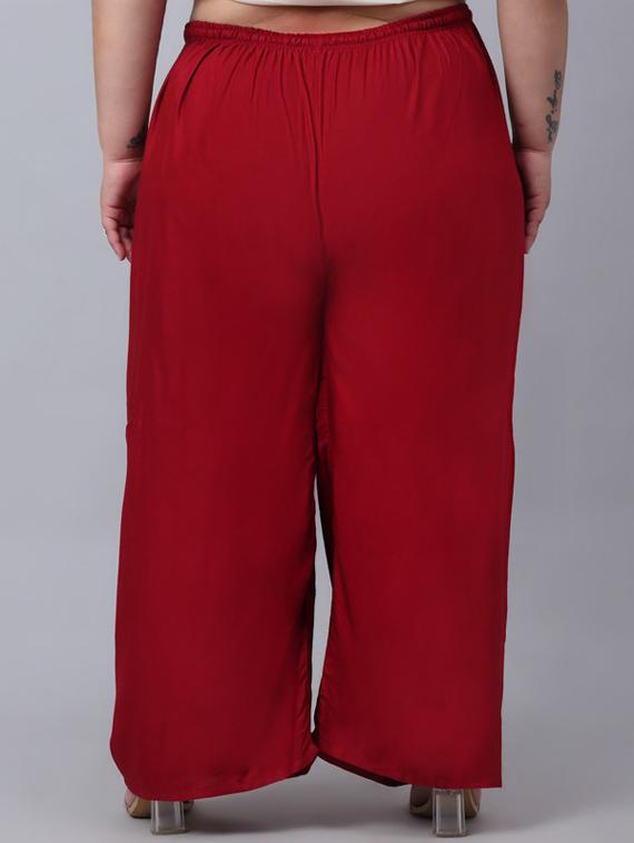women pack of 2 solid flared palazzos - 20300681 - Standard Image - 3