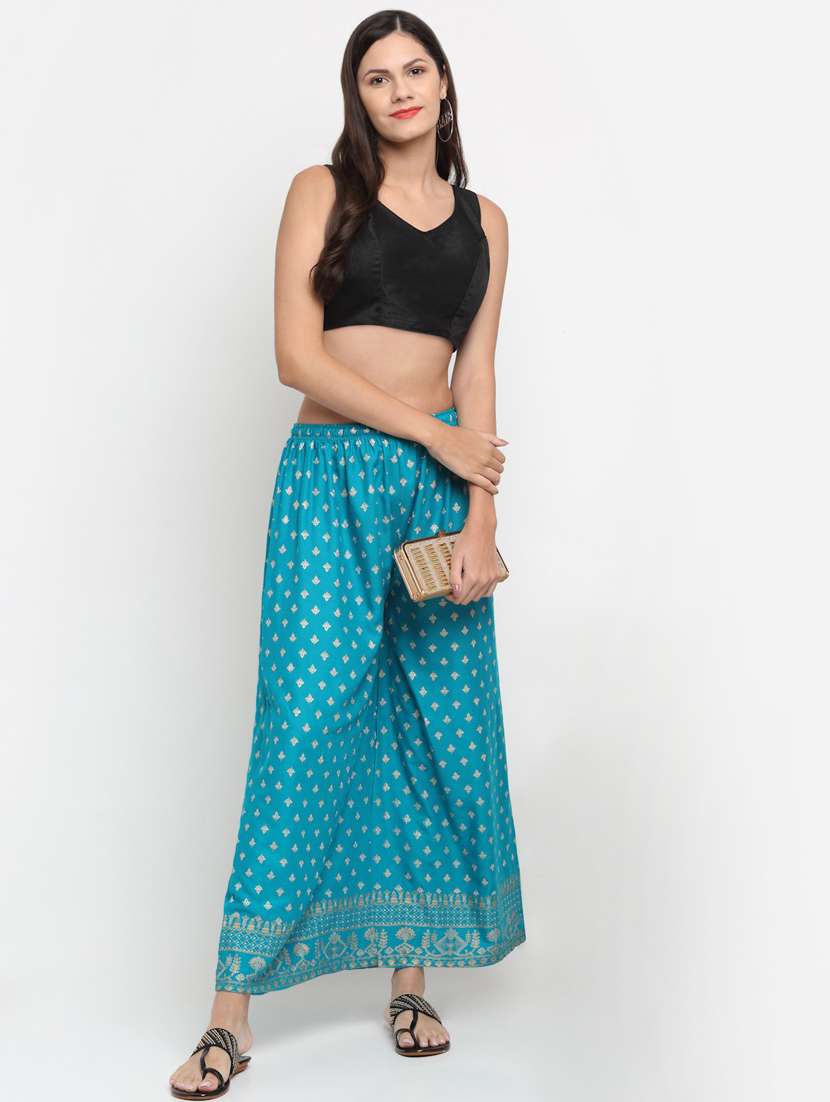 ai aqua printed palazzo - 20300690 -  Standard Image - 3