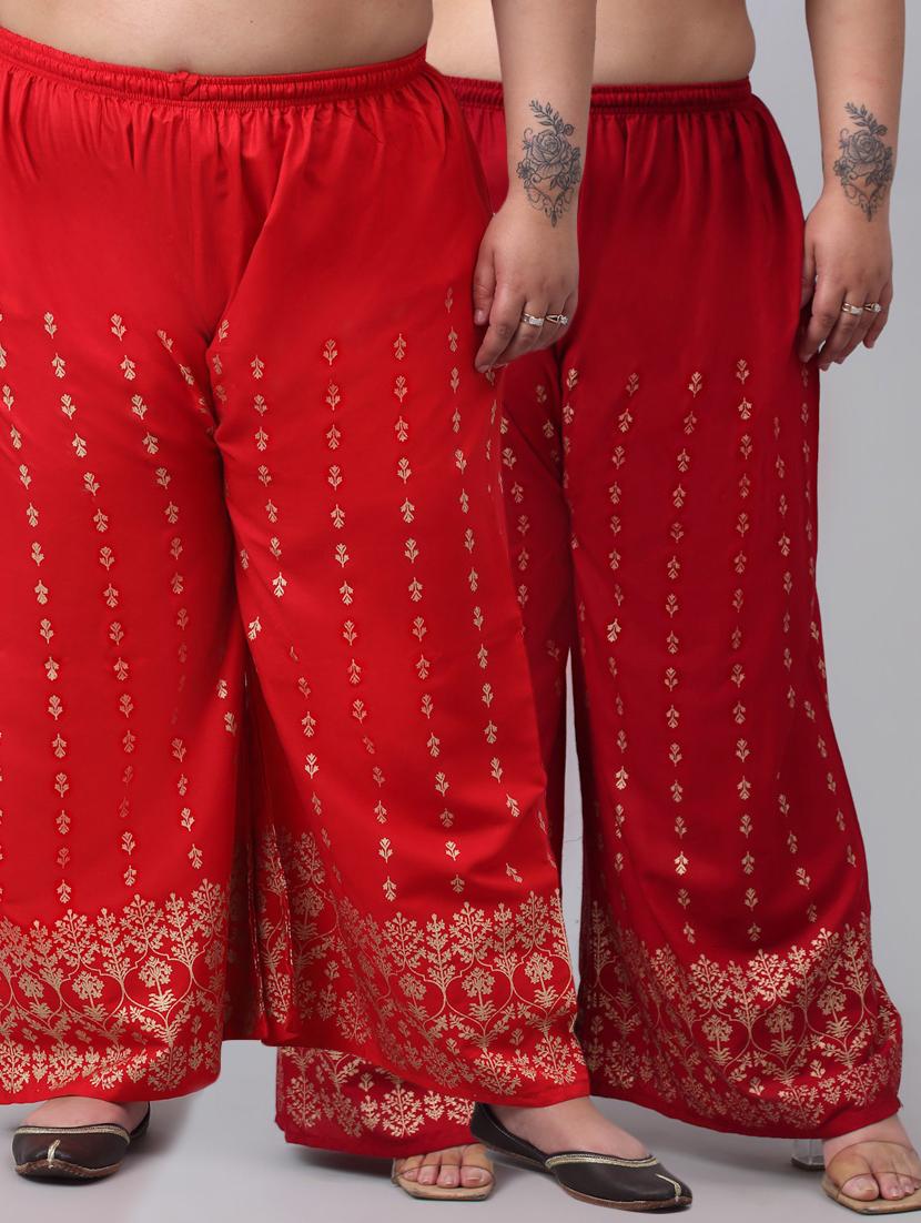 red bottom placement print palazzo - 20300710 - Zoom Image - 0