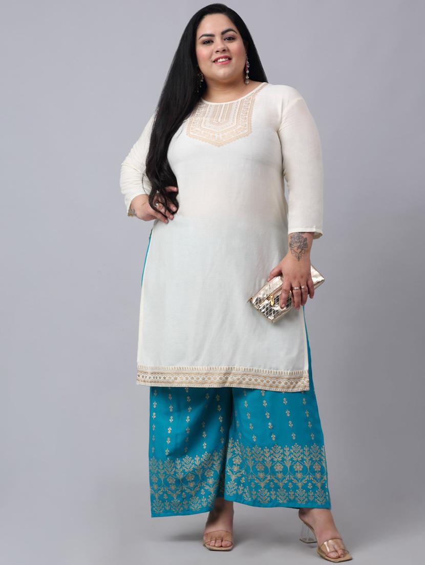ai aqua bottom placement print palazzo - 20300712 - Standard Image - 3