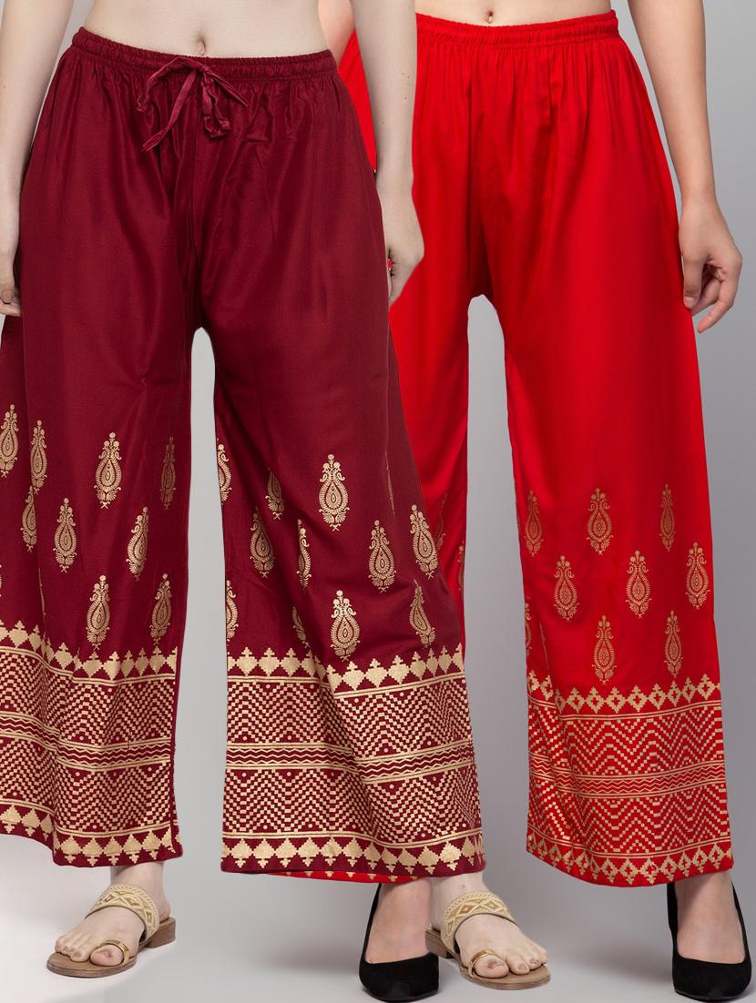 set of 2 bottom placement print palazzo - 20300718 -  Zoom Image - 0