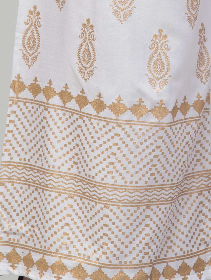 white bottom placement print palazzo - 20300719 -  Standard Image - 5