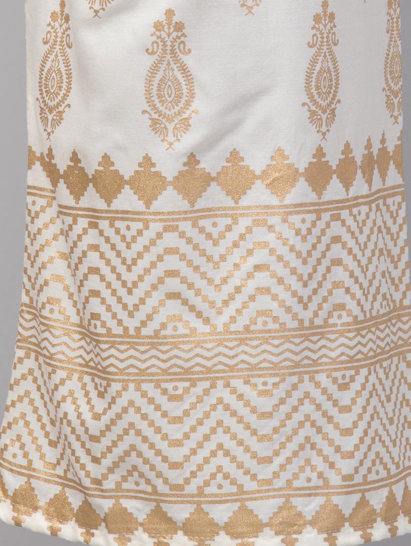 cream bottom placement print palazzo - 20300720 - Standard Image - 5