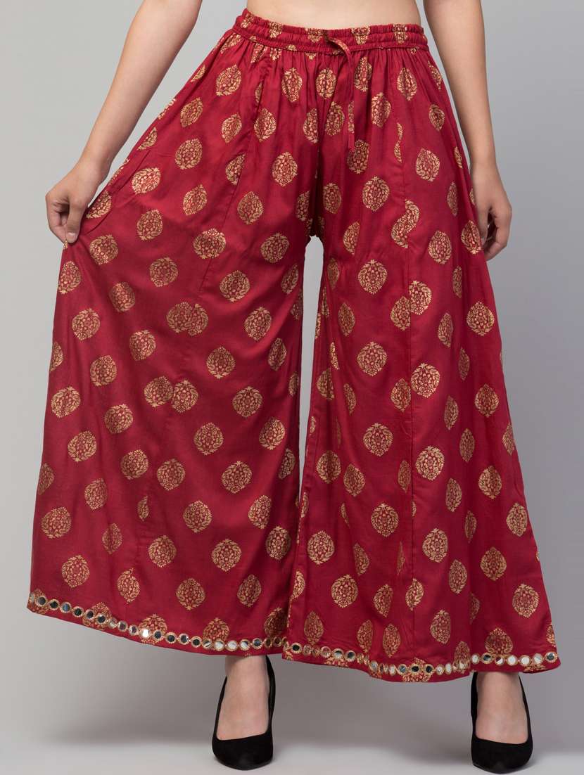 women floral print viscose palazzo