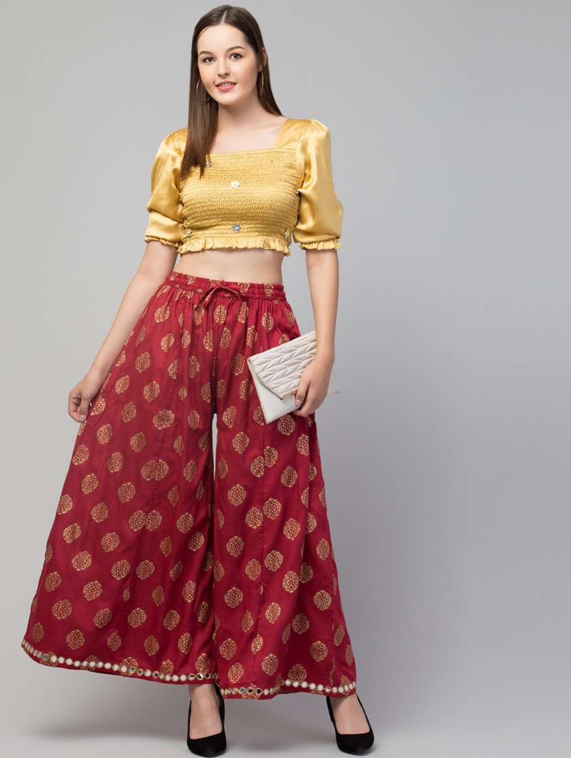 women floral print viscose palazzo - 20300724 -  Standard Image - 3