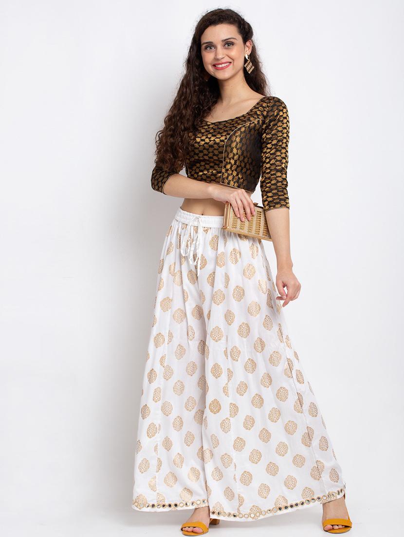 women floral print viscose palazzo - 20300747 - Standard Image - 3